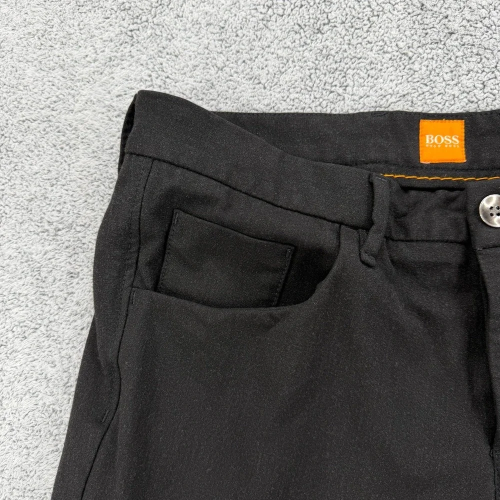 Hugo Boss Cargo Pants Mens 34 Black Slim Fit Orange Label Button Fly Trousers